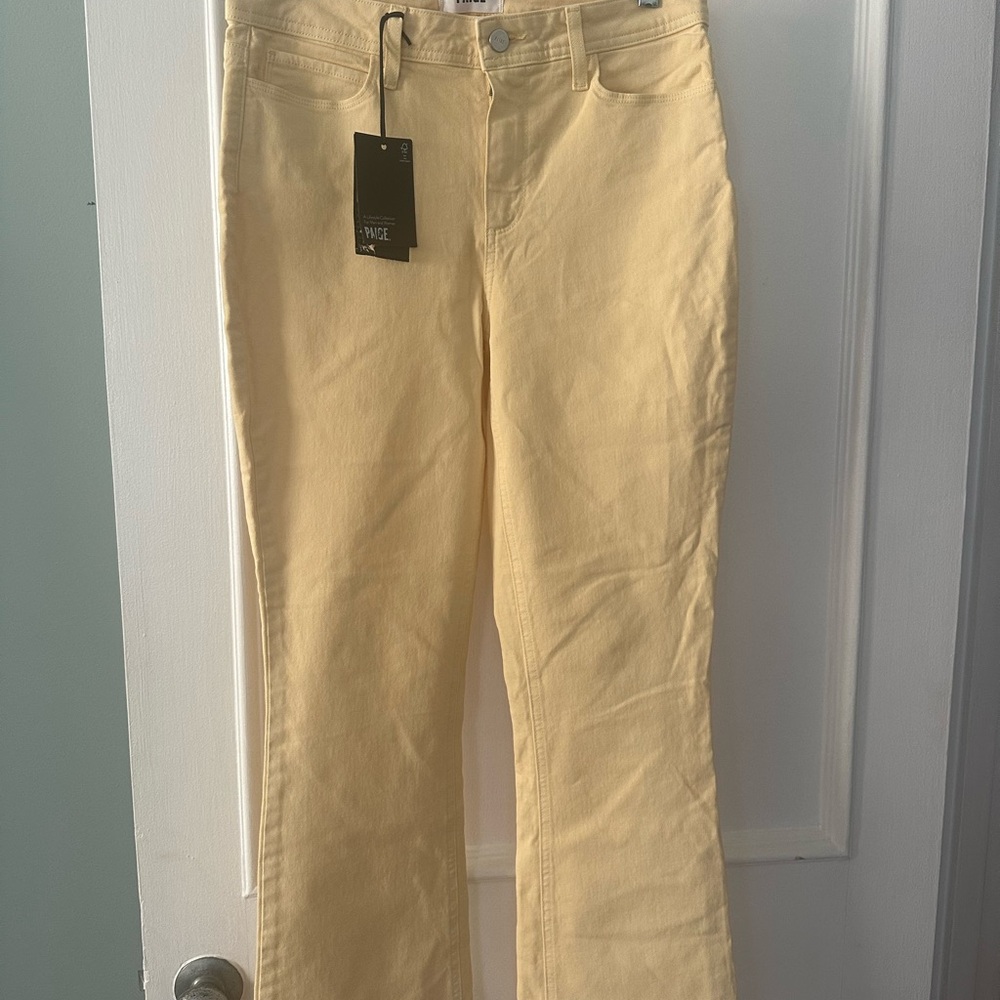 Paige Claudine High Rise Ankle Flare Jeans in gorgeous yellow!